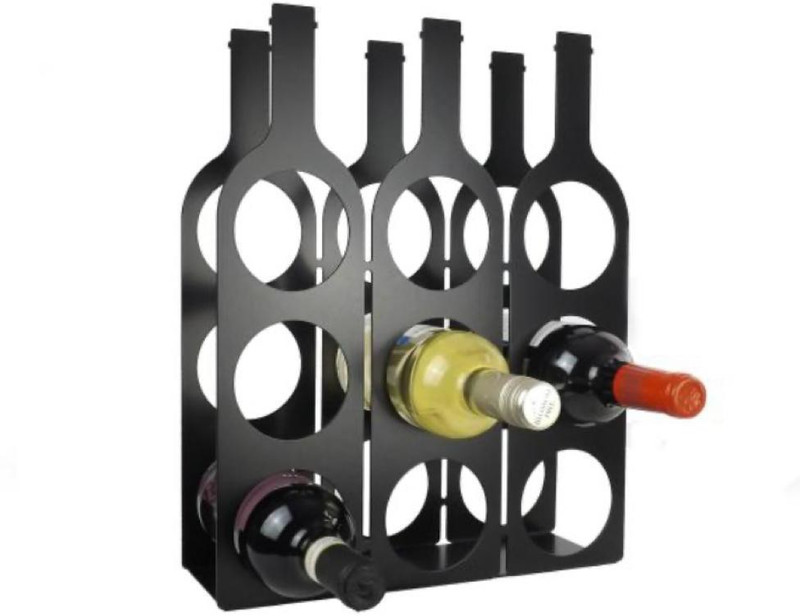 TASBROS Iron Bottle Rack(Black, 5 Bottles)