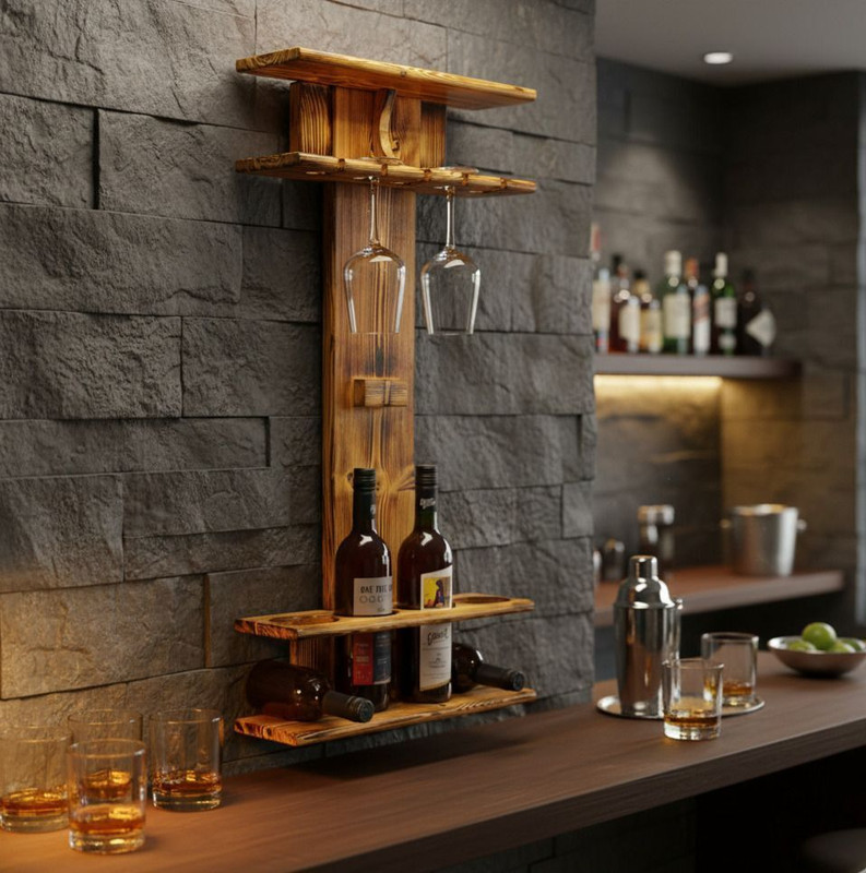 Yantra creators Wooden Wine Rack(Gold, 1 Bottle)