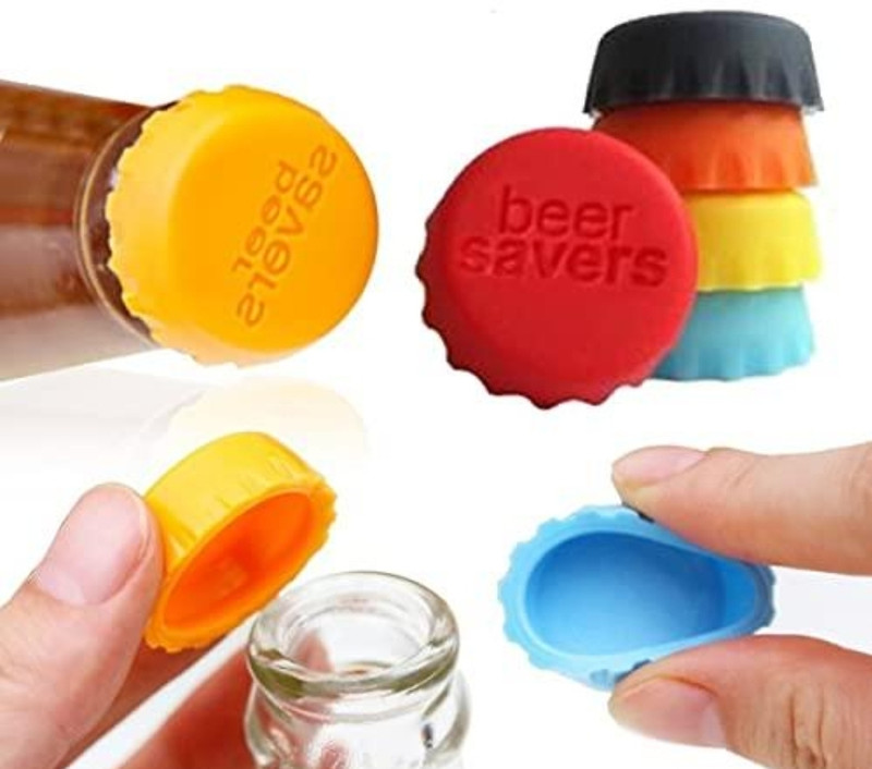GLANCIA INTERNATIONAL Bottle Cap Stopper – Reusable Silicone, Leak-Proof Bottle Sealer, (Pack of 6) Silicone Bottle Stopper(Multicolor)