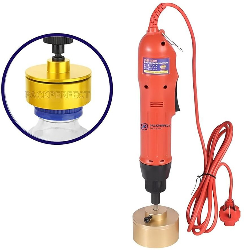UNIVERSAL SEAL Electric Bottle Capping Machine | Portable Semi-Auto Capper (10–50mm Bottles) Steel Bottle Stopper(Red)