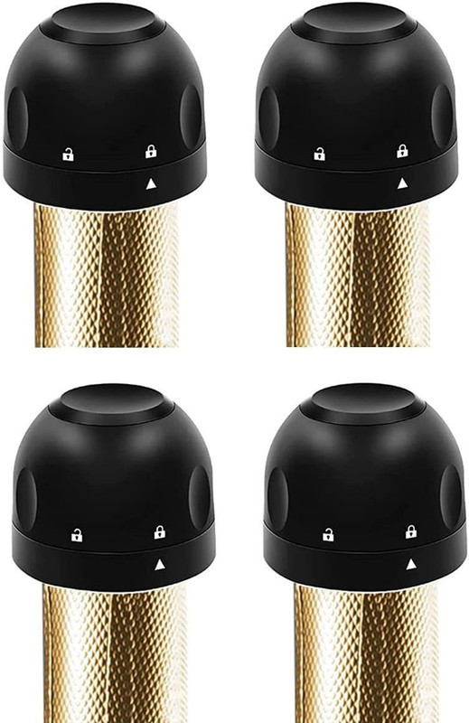 HENIJ Wine Bottle Stopper Silicone Sealed, Twist Top Sealer for Wine Bottles Plastic Bottle Stopper(Black)
