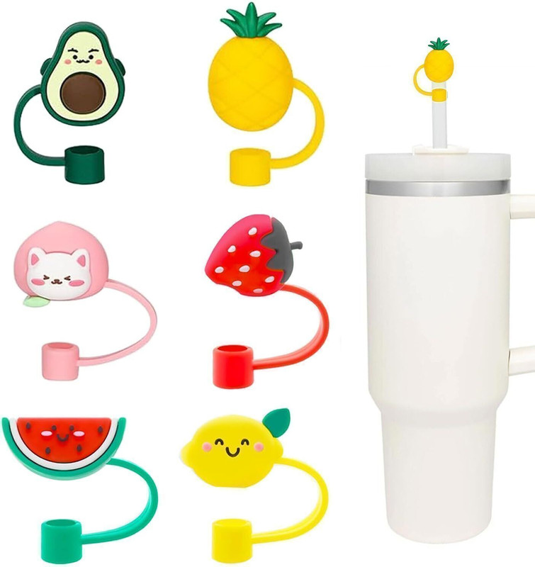 Lumei ®Cute Silicone Straw Covers Cap 8mm Diameter Silicone Straw Topper Reusable Silicone Bottle Stopper(Multicolor)