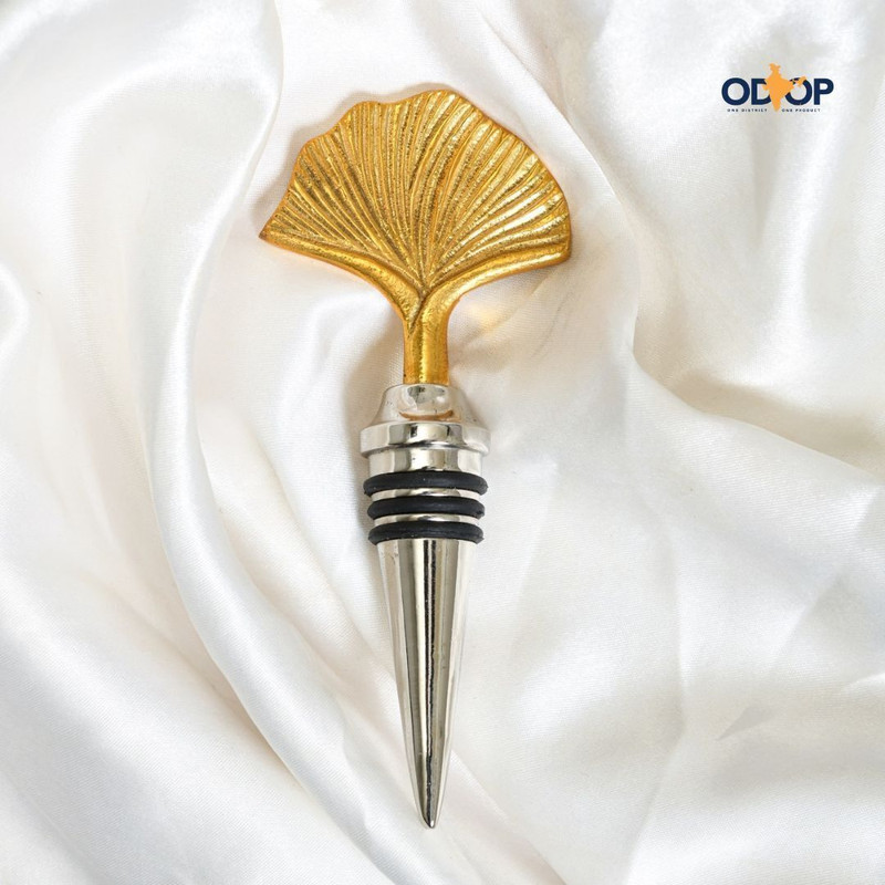 PRAVAAH Patra Wine Brass Bottle Stopper(Gold)