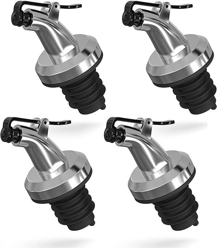 Shreeyogi 06 Oil Bottle Cap Dispenser Nozzle Stopper Pourer LeakProof Oil for Kitchen Plastic Bottle Stopper(Silver)