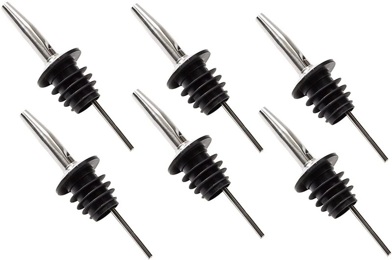 joyus Oil Nozzle Bottle Stopper,Spouts Sealer Dispenser for Wine Pourer&Olive Oil 4Pc Stainless Steel Bottle Stopper(Steel)