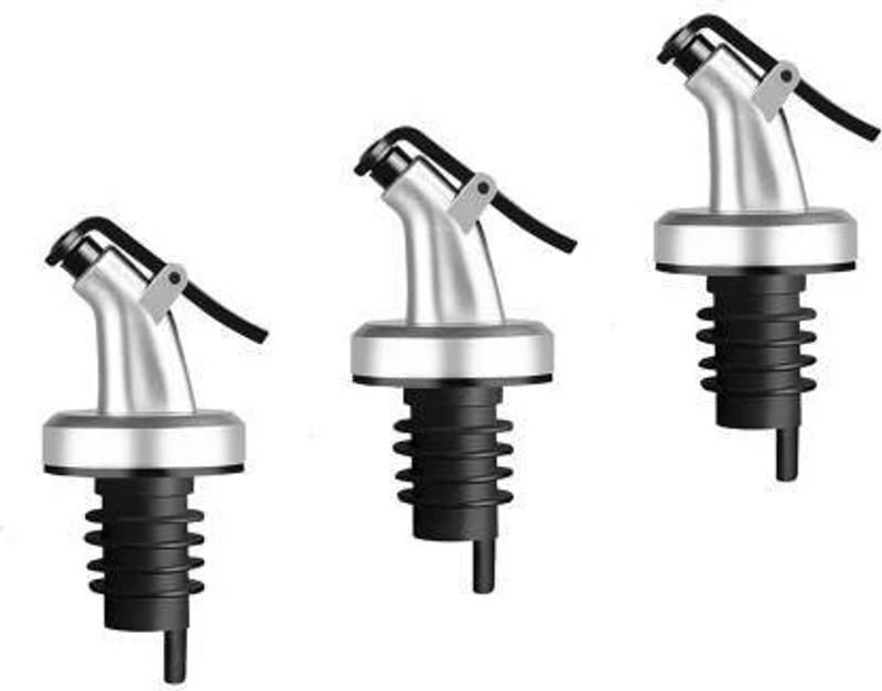 Zohica Caps, Leak-Proof Pour Capwine Cap, (Pack of 3) Plastic Bottle Stopper(Silver, Black)