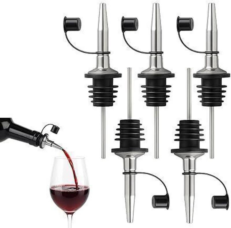Signamio BOTTLE POURER Stainless Steel Bottle Stopper(Steel, Black)