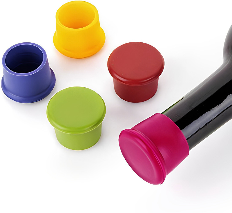 SYGA (Set of 5), Caps, Reusable and Beverage Silicone Bottle Stopper(Multicolor)