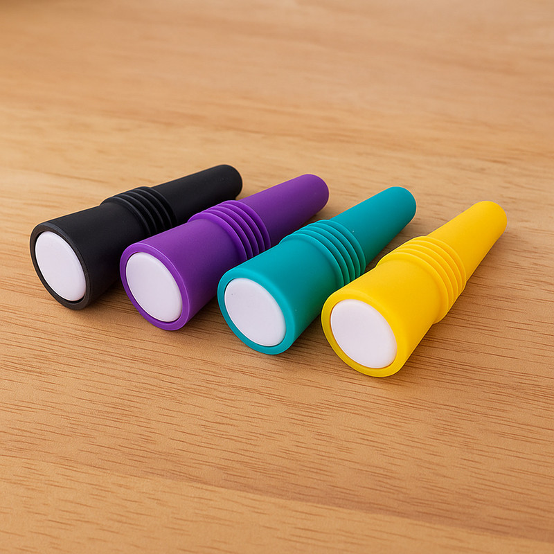 Baskety Reusable Silicone Beverage Bottle Sealer 4 Piece Silicone Bottle Stopper(Multicolor)