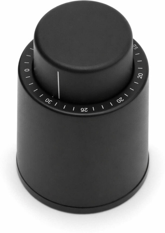 LUNEXAA Wine Vacuum Stopper Date Indicator Bottle Preserver Leakproof Stainless Steel Bottle Stopper(Black)