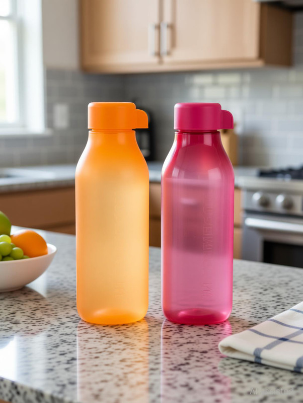 TUPPERWARE safe bottle 1000 ml Plastic Bottle(Pack of 2, Yellow, Pink)
