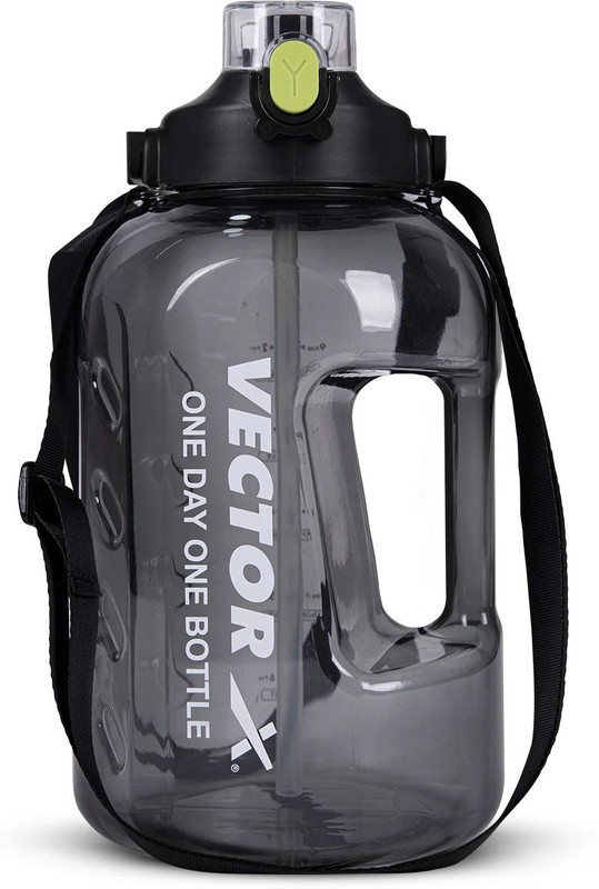 VECTOR X 3000 ml 1 Day 1 Gym Gallon-BPA Free Unbreakable Reusable Freezer safe Water 3000 ml Plastic Bottle(Pack of 1, Black)
