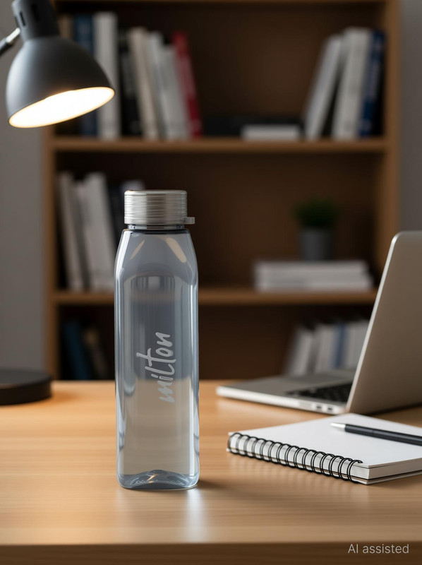 MILTON Prime 1000 Pet Water Bottle, 1 Piece, 1 Litre, Grey 1000 ml PET Bottle(Pack of 1, Grey)