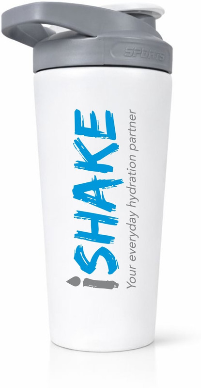 iShake Stainless Steel Protein Shaker Bottle 100% Leakproof Grade304 premium Gym Shaker 800 ml Stainless Steel Shaker(Pack of 1, White)
