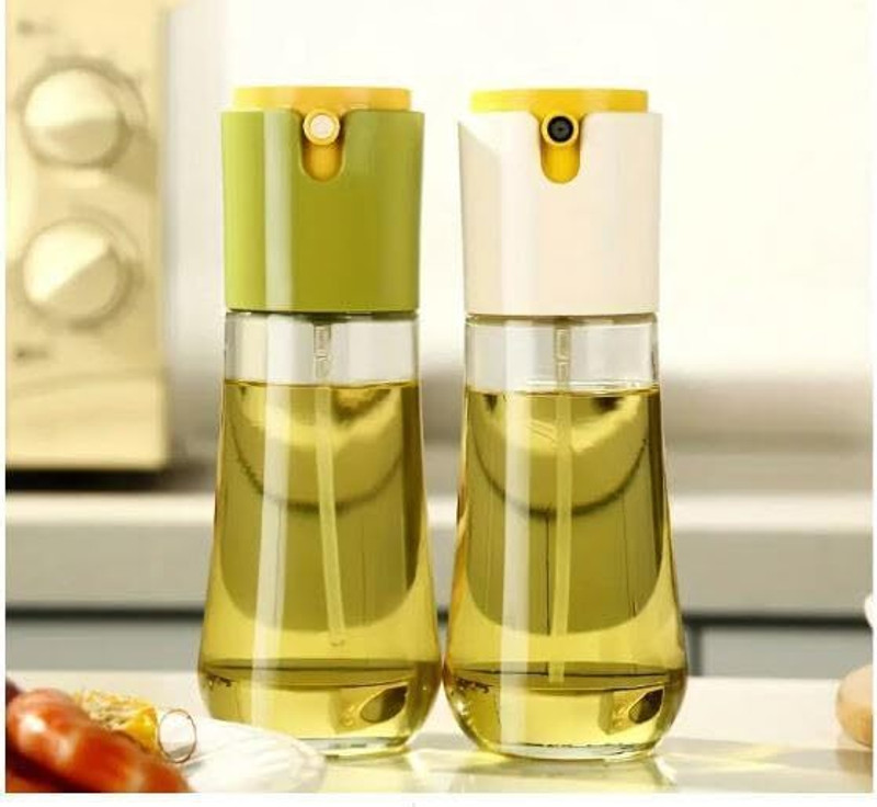 WOLBLIX 300ML Olive Oil Spray Bottle – 2-in-1 Mist & Pour Dispenser for Cooking 300 ml Glass Spray Bottle(Pack of 1, Multicolor)