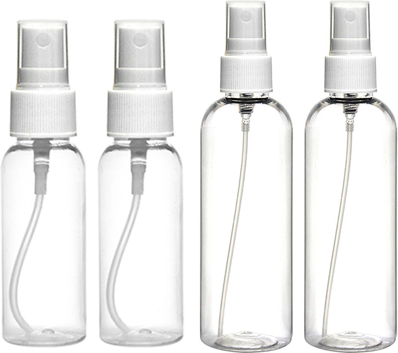 nsb herbals Combo 50 - 100 ml PET Spray Bottle(Pack of 4, Clear, Black)