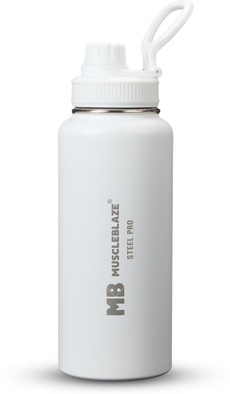 MUSCLEBLAZE Stainless Steel Vacuum Insulated Water Bottle 1000 ml Stainless Steel Bottle(Pack of 1, White)