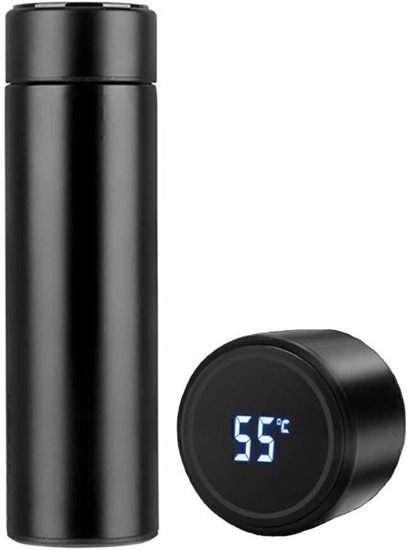 HARPYARI Smart Vacuum Flasks Bottle with LED Temperature Display Touch Screen Water Bottle 500 ml Steel Bottle(Pack of 1, Black)