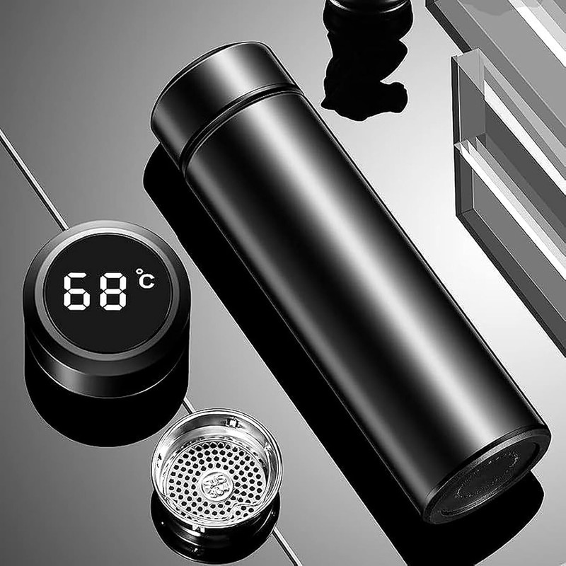 Siplore Stainless Steel Temperature Double Wall Vacuum Flask water Bottle 500 ml Stainless Steel Bottle(Pack of 1, Black)