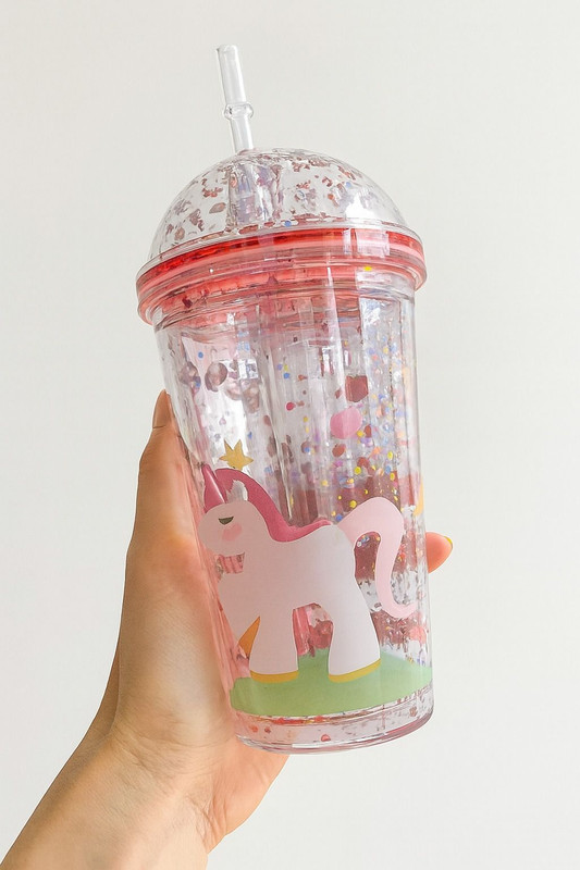FUSION FLY Cute unicorn sipper for kids (pack of 2) sippers with straw 500 ml Plastic Sipper(Pack of 2, Multicolor)