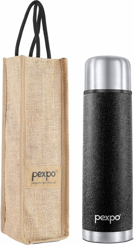 Go24 Stainless Steel Water Bottle ISI Certified Hot & Cold with Jute Bag Flamingo 500 ml Steel Flask(Pack of 1, Green)