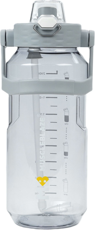 MUSCLEBLAZE Gym Gallon Water Bottle | Leakproof & BPA-Free 2000 ml Plastic Bottle(Pack of 1, Grey)