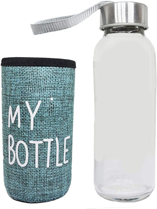 GlassCave Glass Water Bottle(clear, Blue)