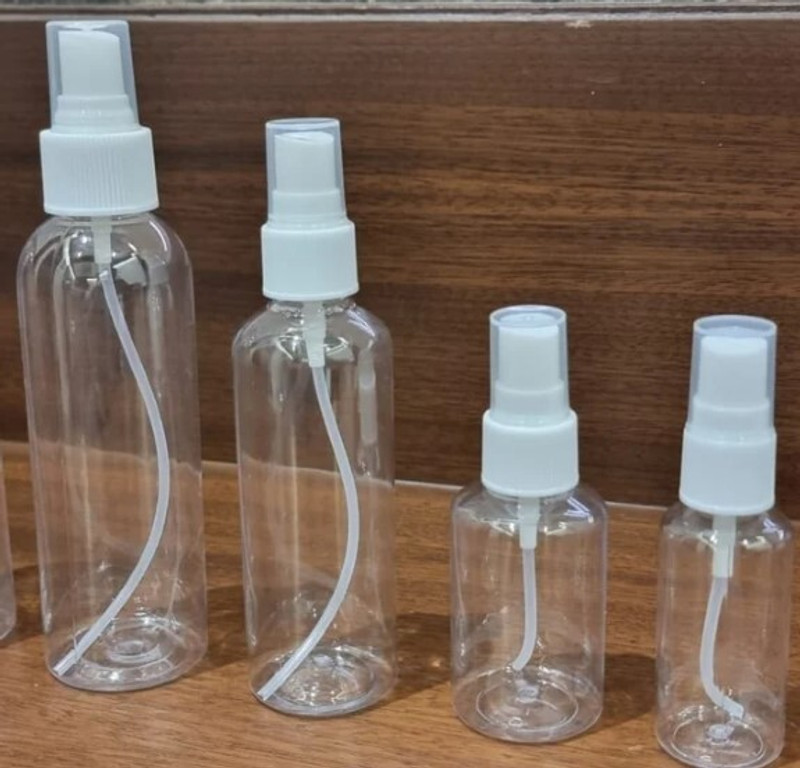 EverGlam 100 ml refillable spray bottle made of high-quality durable plastic 100 ML Each 200 ml PET Spray Bottle(Pack of 2, Clear)
