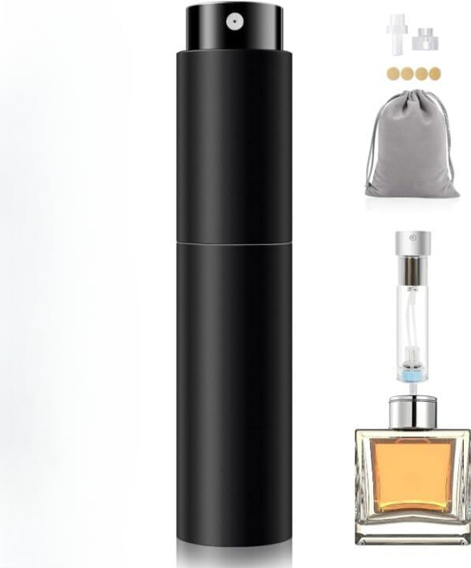 Vaisag House refillable perfume spray bottle 10 ml Plastic Spray Bottle(Pack of 1, Black)