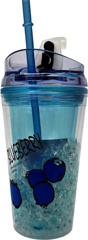 DECOVATE Stylish Sipper Water Bottle with Straw – Leak-Proof Tumbler 450 ml Plastic Sipper(Pack of 1, Blue)