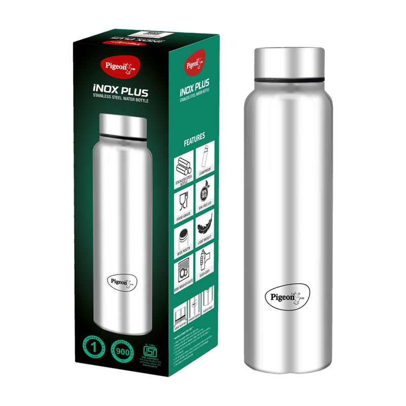 Pigeon Inox Plus 900 ml Stainless Steel Bottle(Pack of 1, Silver)