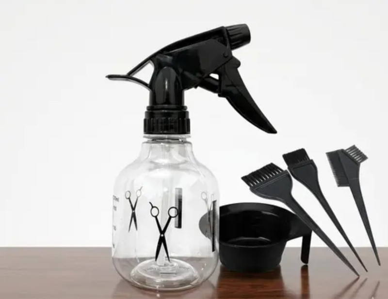 Shree Anand Saloon bottle Spary+ hair bowl combo 250 ml Plastic Spray Bottle(Pack of 1, Black)