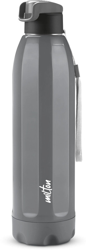 MILTON Steel Meridian 900 Thermoware PU Insulated, 630 ml Hot & Cold Water Bottle Grey 630 ml Plastic Sipper(Pack of 1, Grey)