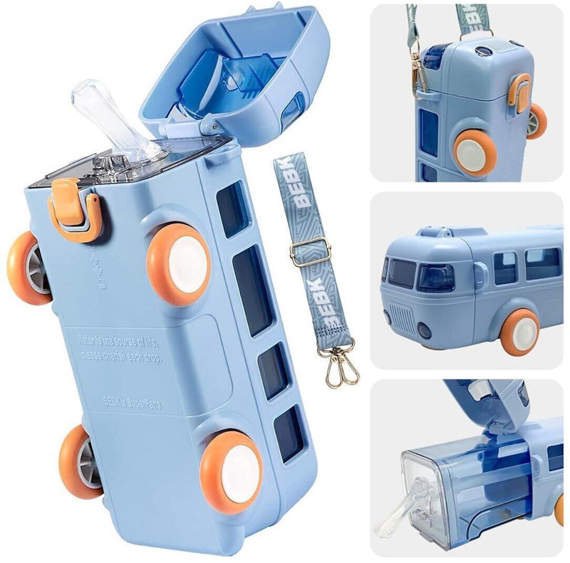Jai Jalaram Bus Water Bottle School Bus Water Bottle 500 ml Plastic Sipper(Pack of 1, Blue)