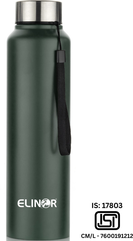 ELINOR NEW STEEL WATERBOTTLE IN GREEN COLOR WITH DORI CAP FOR ADULTS AND KIDS 1000 ml Steel Bottle(Pack of 1, Green)