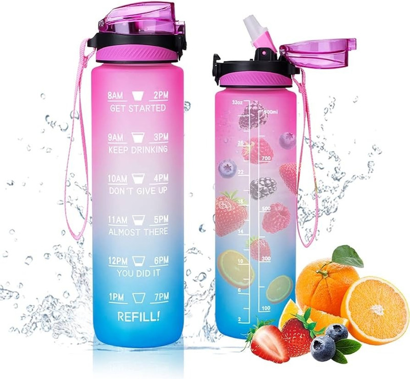TURFEY M_BOTTLE Leakproof Durable BPA-Free Non-Toxic BOTTLE 1000 ml Silicone Sipper(Pack of 1, Multicolor)