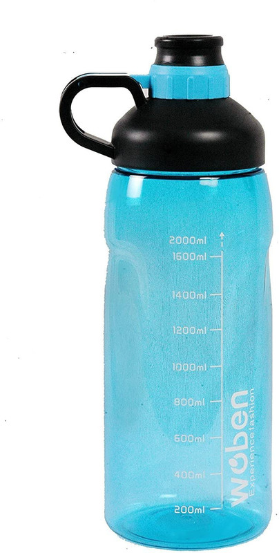 Leplion Woben Sport Large Capacity 2 L Leak proof Fitness Sports PET Water Bottle 2000 ml PET Bottle(Pack of 1, Multicolor)