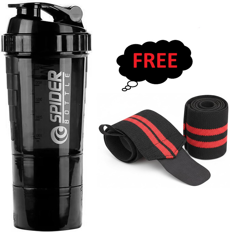 ZYRO Shaker For Protein Shake Leak-proof , BPA-Free Gym Shaker Bottle for Protein 750 ml Plastic Shaker(Pack of 1, Black)
