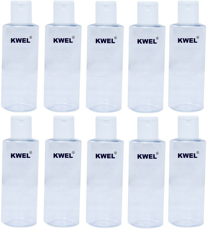 KWEL 100ml Refillable Empty Clear Plastic Mini Bottle With Flip Caps(Pack of 10) 100 ml PET Spray Bottle(Pack of 10, White)