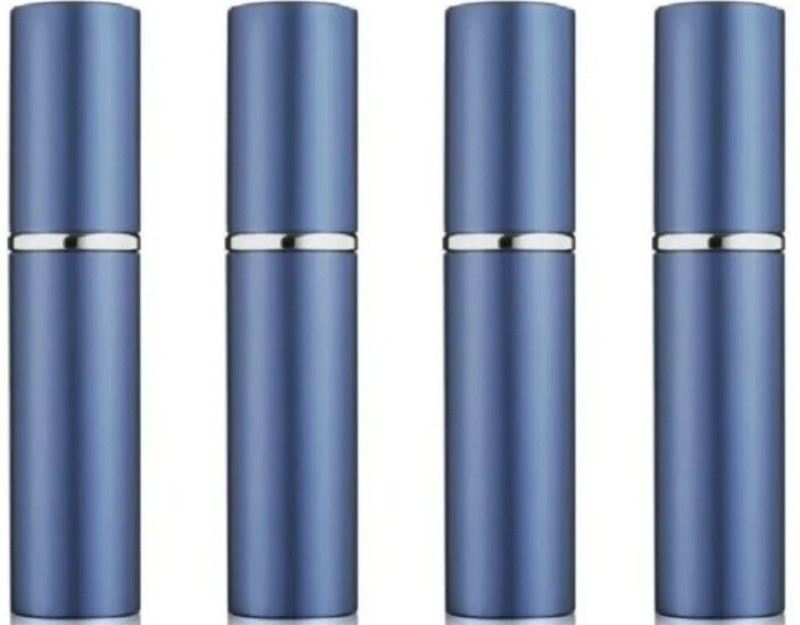 Seseno Pack of 4 Mini Refillable Perfume Spray Bottle Pocket Travel Atomizer Case 5 ml Aluminium Spray Bottle(Pack of 4, Blue)