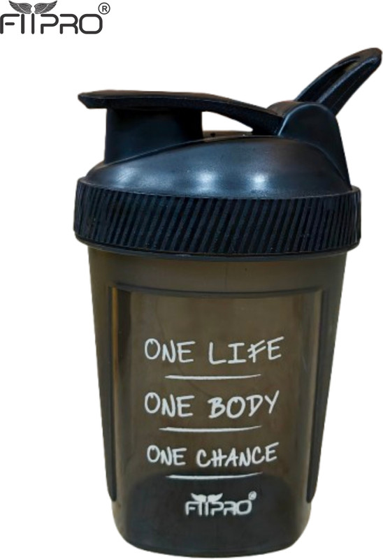 Fitpro 400 Ml Mini Fuel Shaker With Blender Ball 400 ml Plastic Shaker(Pack of 1, Black)