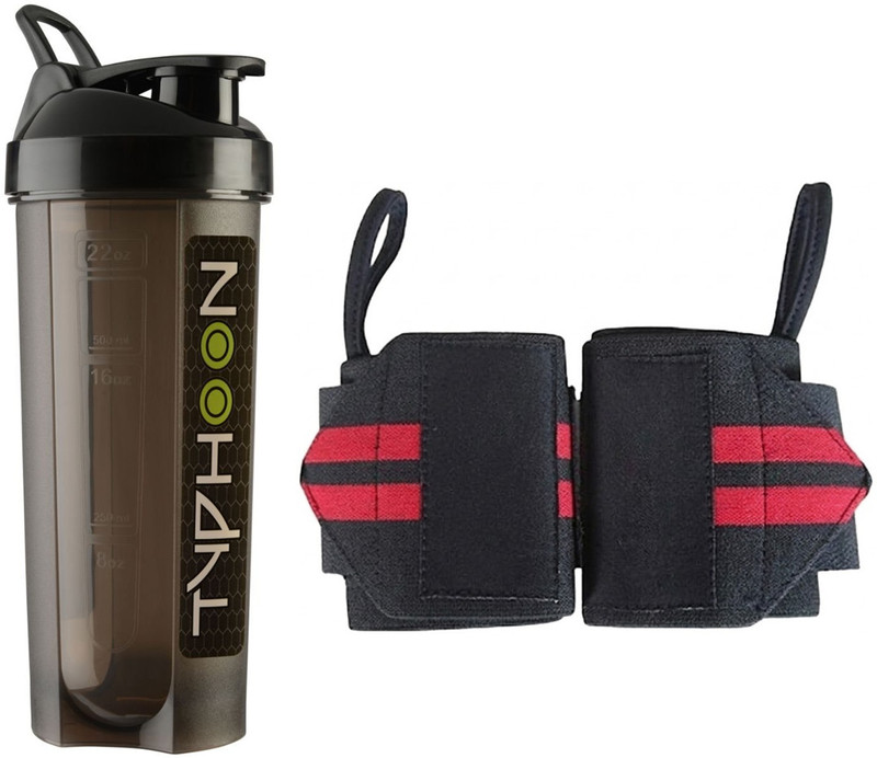 MUNSHINE Premium Combo Of Gym Shaker Bottle With Wrist Support Band Gym & Fitness Kit 500 ml Plastic Shaker(Pack of 2, Multicolor)