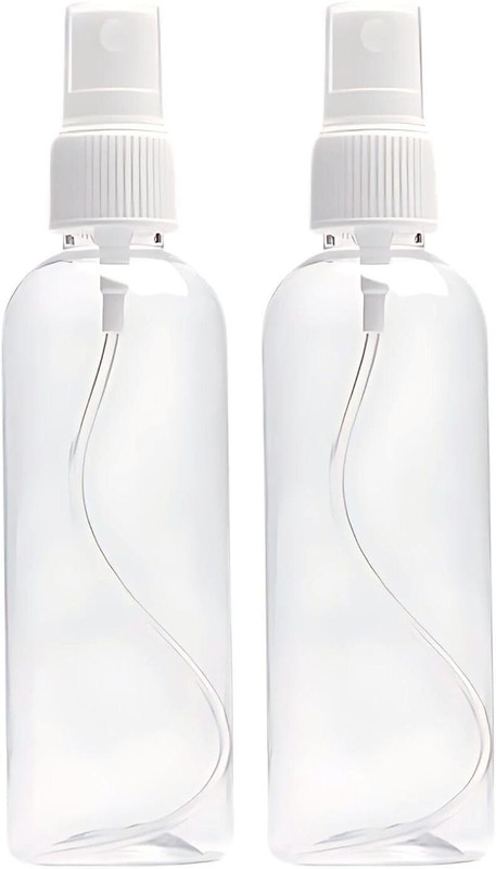 zms marketing Refillable Fine Mist Spray Bottles Empty Transparent 100 ml Plastic Spray Bottle(Pack of 10, White)