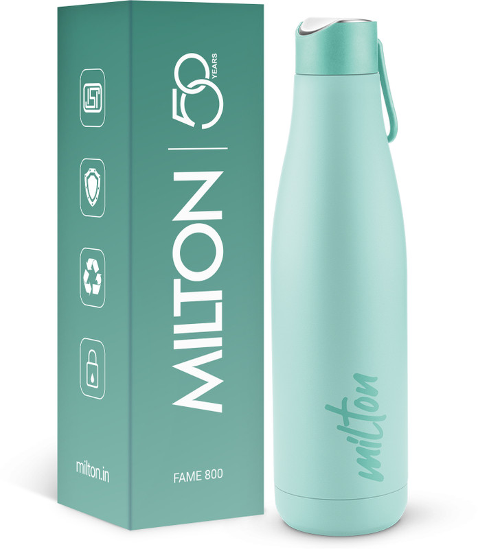 MILTON New Crown 900 Thermosteel Water Bottle, ISI Certified, 24 Hr Hot and Cold 750 ml Steel Flask(Pack of 1, Green)