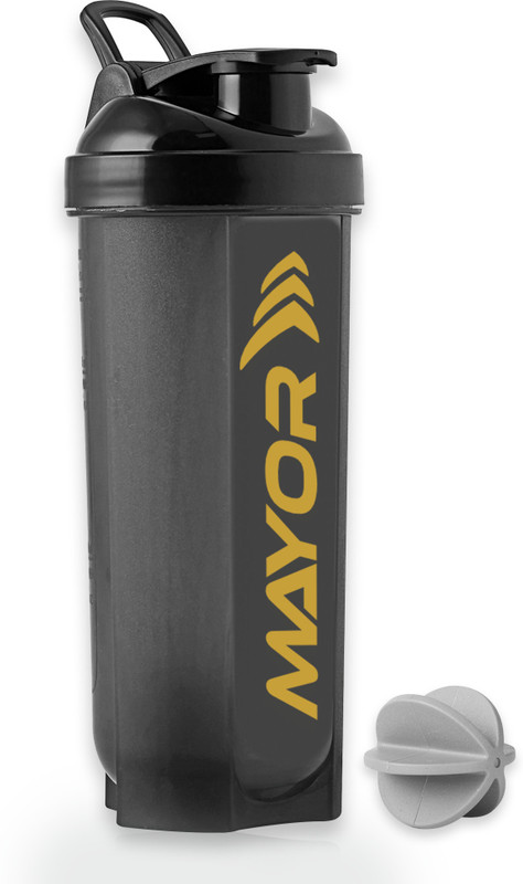 MAYOR 700 ml Protein Shaker Bottle for Gym, Exercise & Fitness 700 ml Plastic Shaker(Pack of 1, Black)