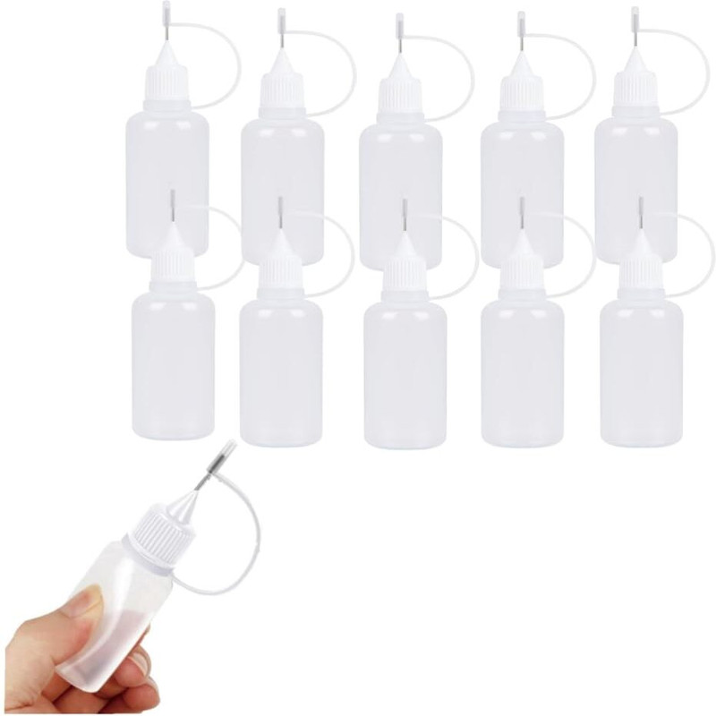 53 Arts Precision Tip Applicator Bottle Set of 3 Pcs 20 ml Plastic Spray Bottle(Pack of 3, White)