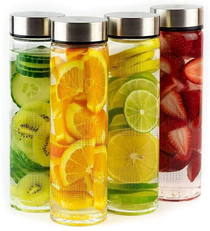 SATANI JAR Glass Food Grade Water Bottle 750 ml Glass Bottle(Pack of 4, Clear)