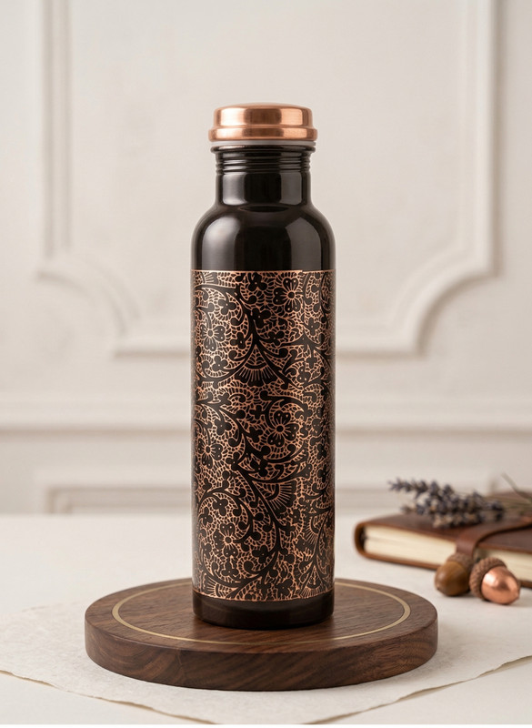 THAMMAR Mosiac Copper Vessel 1000 ml Copper Bottle(Pack of 1, Multicolor)