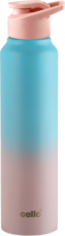 cello Crysta Pro 1000 Stainless Steel Leakproof Water Bottle 1000ml Blue & Pink 1000 ml Stainless Steel Bottle(Pack of 1, Blue, Pink)