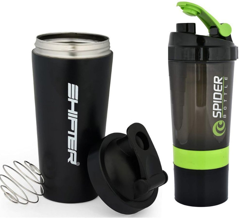 SHIFTER Steel Shaker For Gym Protein Shaker Bottle Spider Combo 700 ml Steel Shaker(Pack of 2, Multicolor)